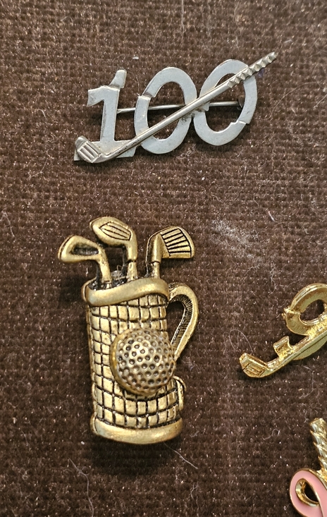 Vtg Brooch Pin Jewelry Lot Sterling Pewter Golf Theme - Picture 2 of 12